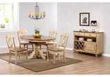 DLU-BR4260-C50-SRPW6PC Sunset Trading Brook 6 Piece Round or Oval Butterfly Leaf Dining Set | Server