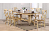 DLU-BR4296-C50-PW7PC Sunset Trading 7 Piece Brook Double Pedestal Extendable Dining Set with Napoleon Chairs