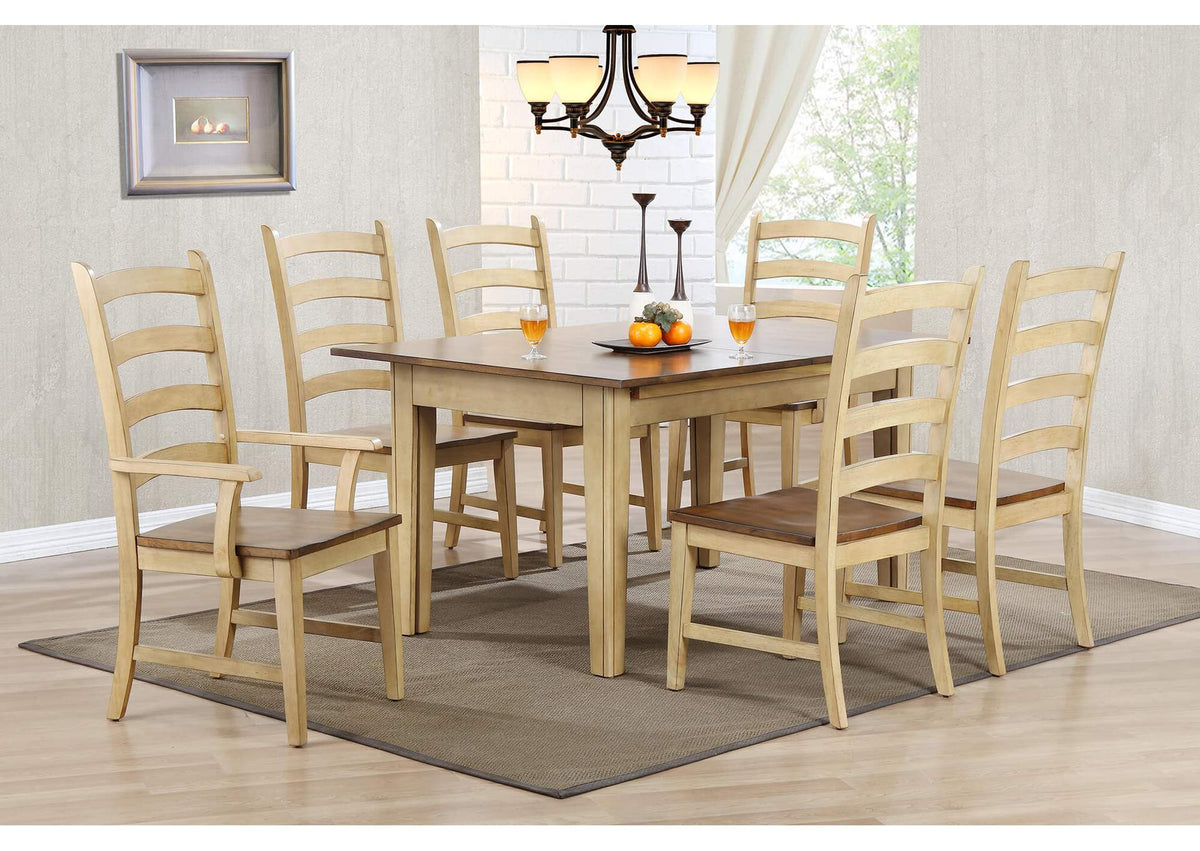 DLU-BR134-PW Sunset Trading Brook 134" Rectangular Extendable Dining Table