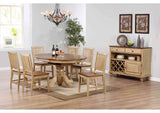 DLU-BR4260-C60-SRPW8PC Sunset Trading 8 Piece Brook Round or Oval Butterfly Leaf Dining Set | Server