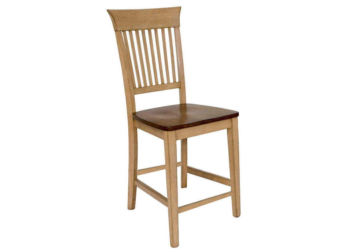 DLU-BR3636CB-B70-PW3PC Sunset Trading 3 Piece Brook 36" Round Pub Table Set with Fancy Slat Stools