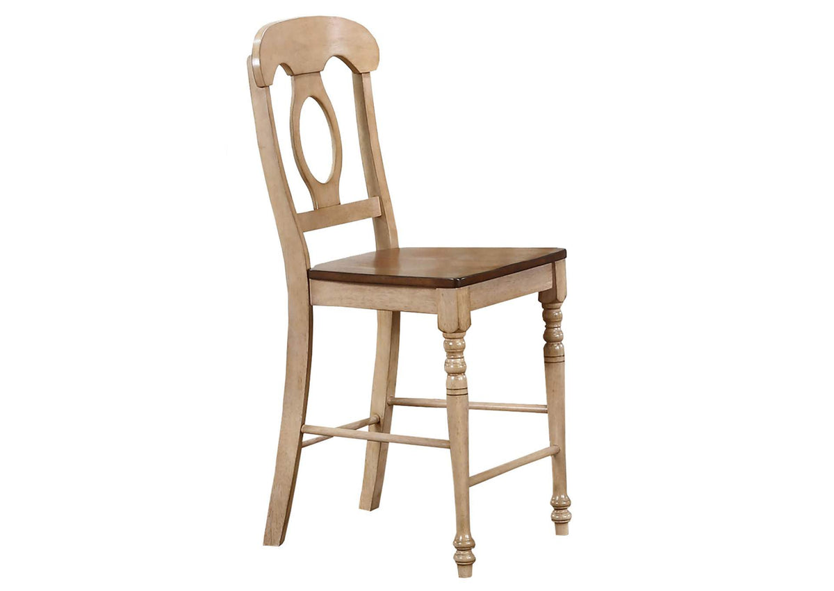 DLU-BR3636CB-B50-PW3PC Sunset Trading 3 Piece Brook 36" Round Pub Table Set with Napoleon Stools