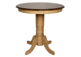 DLU-BR3636CB-B50-PW3PC Sunset Trading 3 Piece Brook 36" Round Pub Table Set with Napoleon Stools