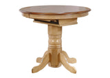 DLU-BR4260CB-B60-PW5PC Sunset Trading 5 Piece Brook Round or Oval Butterfly Leaf Pub Table Set | Slat Back Stools