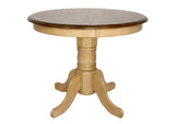 DLU-BR3636-C60-PW3PC Sunset Trading 3 Piece Brook 36" Round Dining Set with Slat Back Chairs