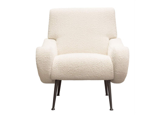 Cameron Accent Chair in Bone Boucle Textured Fabric w/ Black Leg by Diamond Sofa