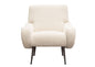 Cameron Accent Chair in Bone Boucle Textured Fabric w/ Black Leg by Diamond Sofa
