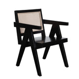 Carter Dining/Accent Chair in Solid Wood Frame in Black Finish w/ Natural Cane Seat Back