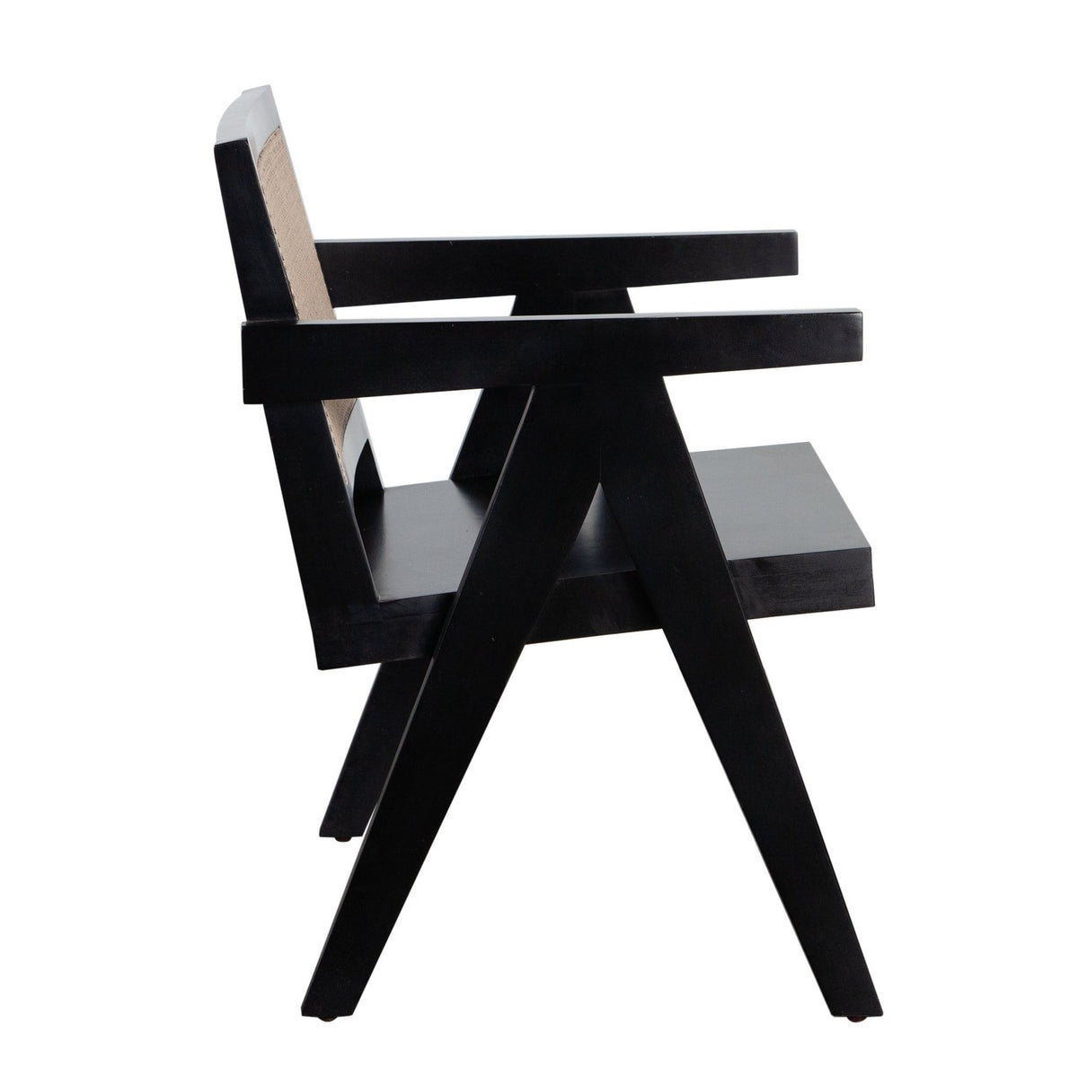 Carter Dining/Accent Chair in Solid Wood Frame in Black Finish w/ Natural Cane Seat Back