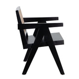 Carter Dining/Accent Chair in Solid Wood Frame in Black Finish w/ Natural Cane Seat Back