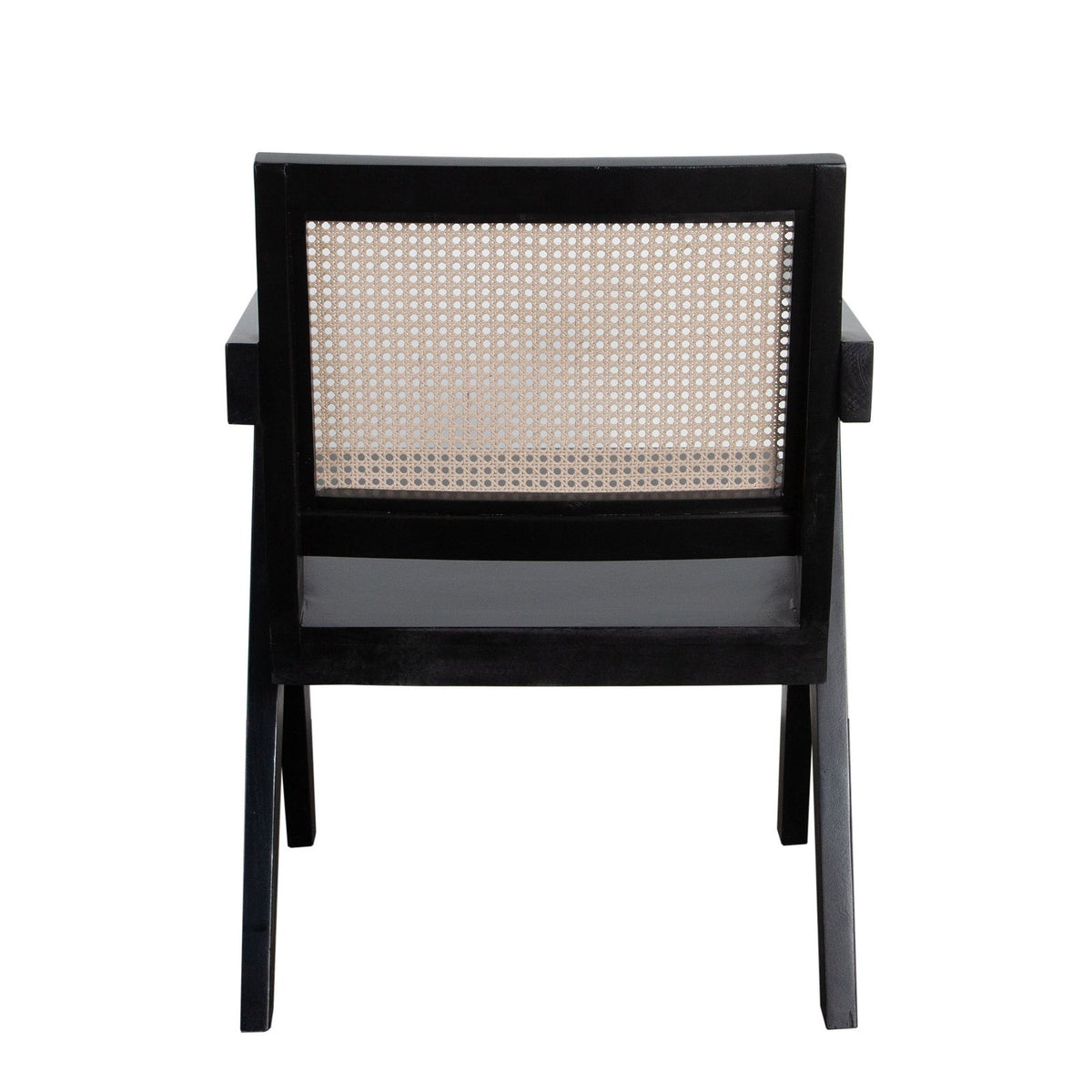 Carter Dining/Accent Chair in Solid Wood Frame in Black Finish w/ Natural Cane Seat Back