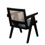 Carter Dining/Accent Chair in Solid Wood Frame in Black Finish w/ Natural Cane Seat Back