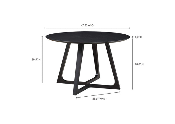 CB-1003-02-0 Godenza Round Dining Table Black