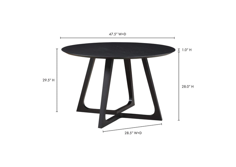 CB-1003-02-0 Godenza Round Dining Table Black