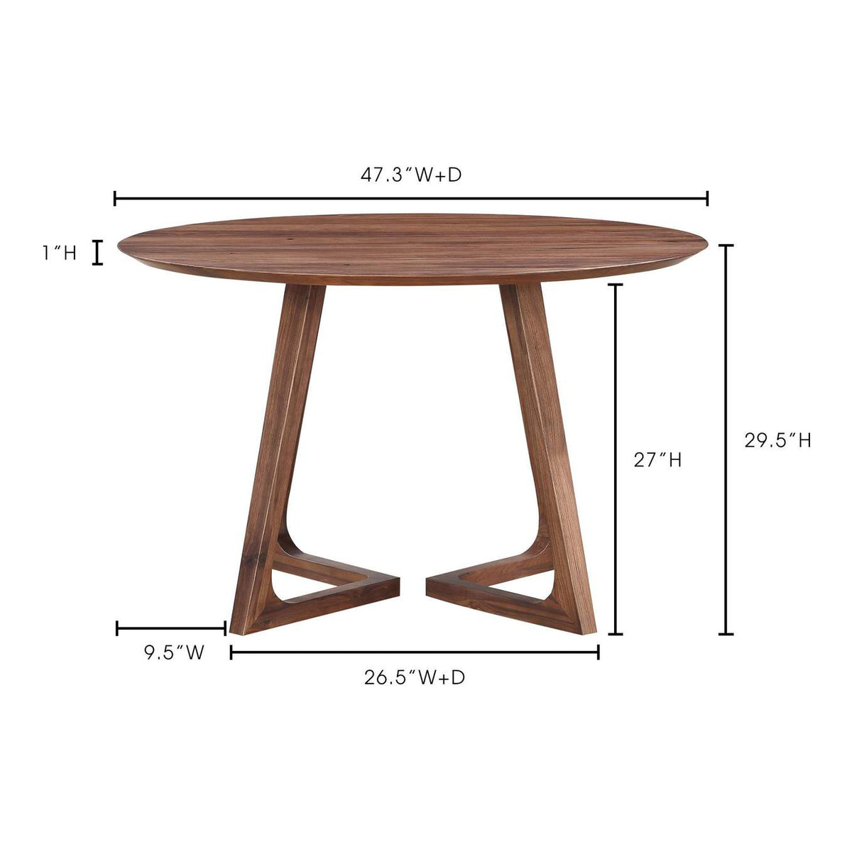CB-1003-03-0 Godenza Round Dining Table Walnut