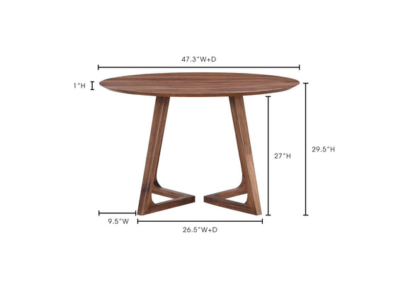 CB-1003-03-0 Godenza Round Dining Table Walnut