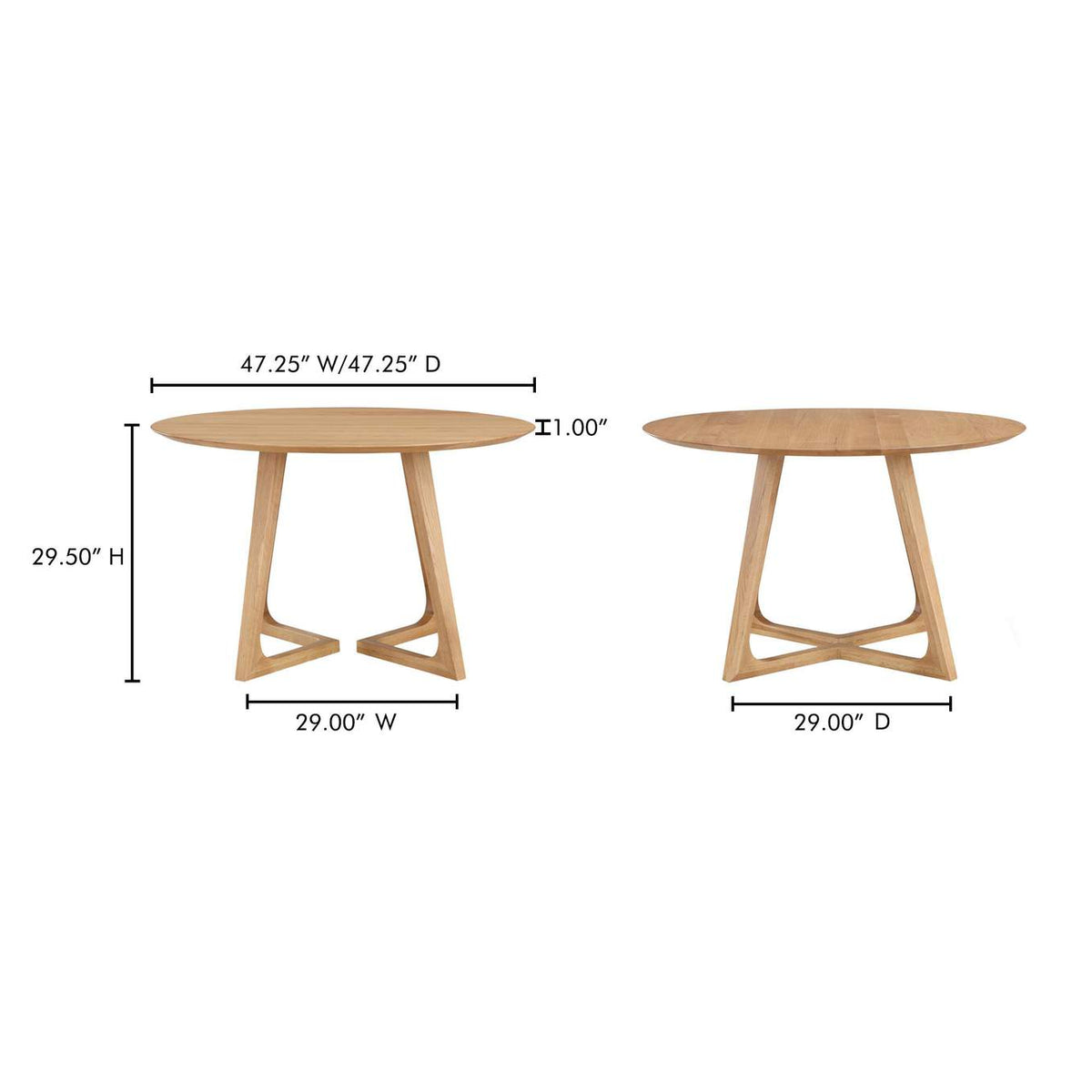 CB-1003-24-0 Godenza Round Dining Table Natural Oak