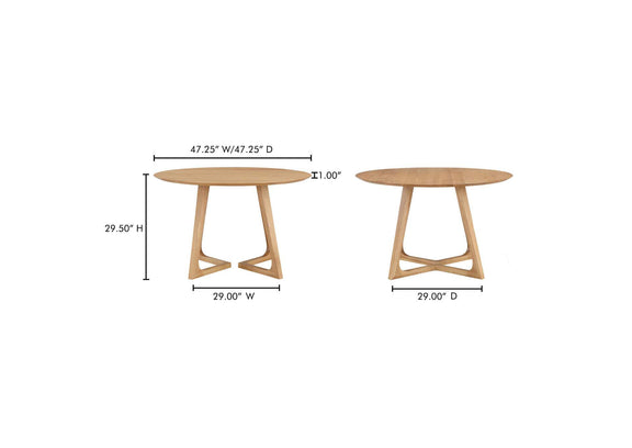 CB-1003-24-0 Godenza Round Dining Table Natural Oak