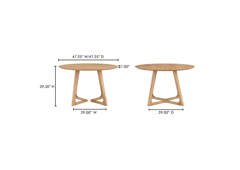 CB-1003-24-0 Godenza Round Dining Table Natural Oak