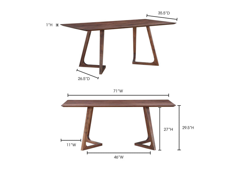 CB-1004-03-0 Godenza Rectangular Dining Table Walnut