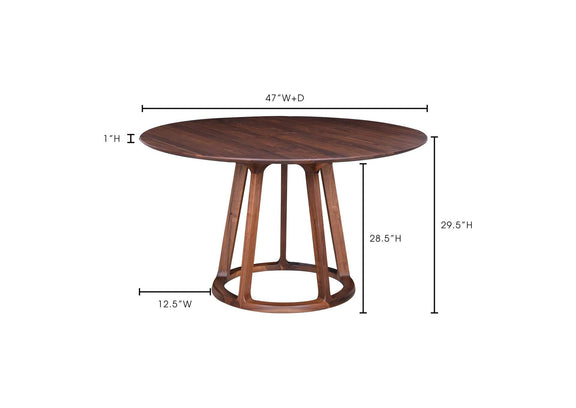 CB-1027-03-0 Aldo Round Dining Table Walnut
