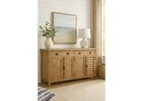 CC-CAB163S-DW Sunset Trading Cottage Shutter Credenza | Driftwood Brown