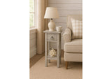 CC-TAB1792LD-SW Sunset Trading Cottage Narrow Side Table | Distressed Light Gray
