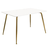 Chance White Lacquer Top Rectangular Dining Table