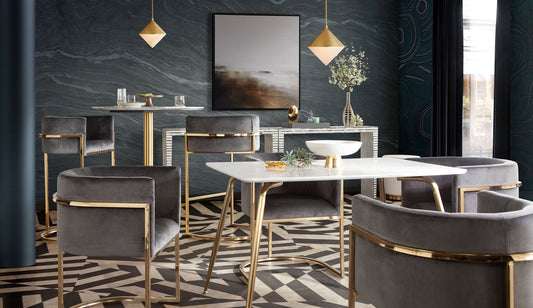 Chance White Lacquer Top Rectangular Dining Table