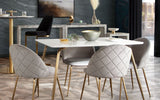Chance White Lacquer Top Rectangular Dining Table
