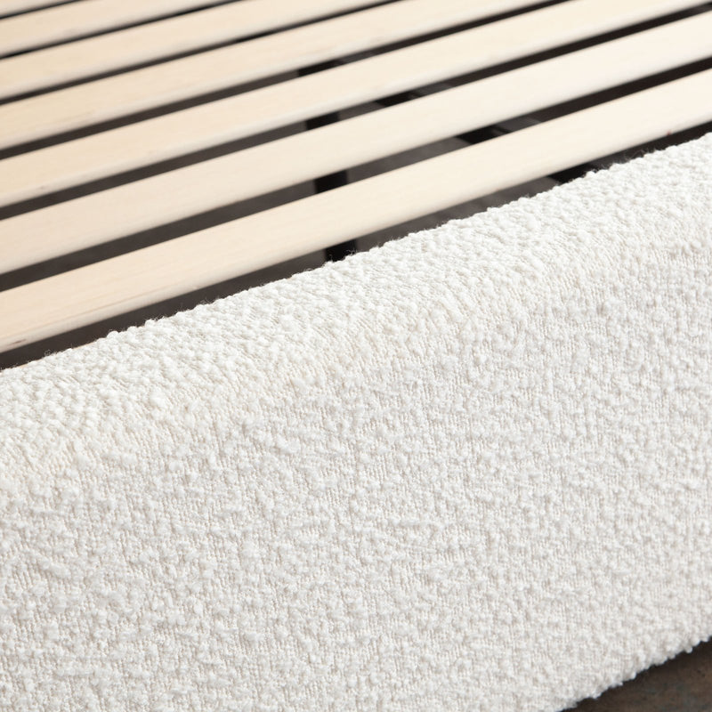 Cloud2 43" Low Profile Bed in Ivory Boucle Fabric