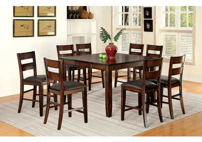 Dickinson II Dark Cherry 1x18 Leaf Counter Table w/8 Counter Chair