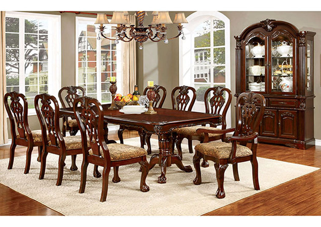 Elana Cherry Dining Table w/2 Arm Chair and 6 Side Chair