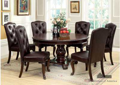 Bellagio Dining Table w/6 Leatherette Side Chair