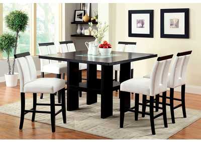 Luminar II Black Counter Table w/6 Black Counter Chair