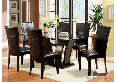 Manhattan l Glass Dining Table w/4 Side Chair