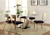 Nova Silver and Black Dining Table w/4 Side Chair
