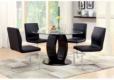 CM3825BK-SC-2PK Lodia I Black Table w/4 Side Chair