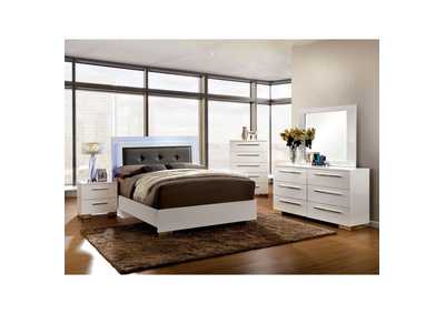 Clementine White Lacquer Dresser and Mirror