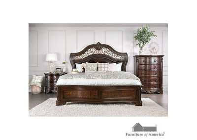 Menodora Brown California King Platform Bed w/Dresser and Mirror