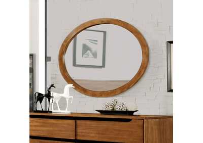 Lennart Oak Queen Platform Bed w/Dresser and Mirror