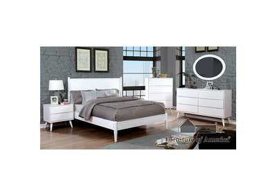 Lennart II White Dresser w/Oval Mirror