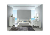 Christie White Lacquer Low Profile California King Bed w/Dresser and Mirror