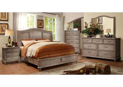 Belgrade II Rustic Natural Tone Queen Platform Bed w/Dresser and Mirror