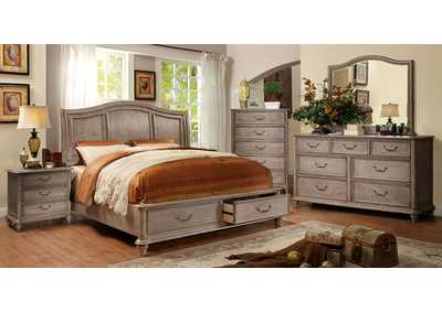 Belgrade I Rustic Natural Tone California King Platform Storage Bed w/Dresser and Mirror