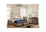 Belgrade I Rustic Natural Tone California King Upholstered Storage/Platform Bed w/Dresser and Mirror