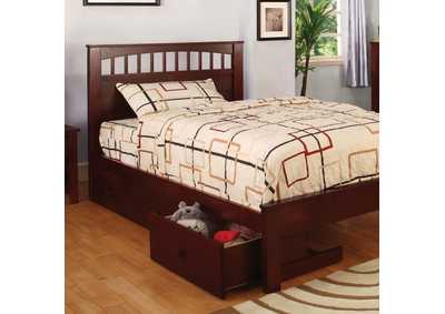Carus Cherry Twin Platform Bed w/Dresser and Mirror
