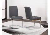 CR-G5115-05-2 Sunset Trading Delta Upholstered Fabric Dining Chairs| Set of 2 | S-Shaped Chrome Cantilever Base | Charcoal Gray Padded Upholstery | Contemporary, Modern Kitchen Sidechairs