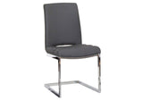 CR-G5115-05-2 Sunset Trading Delta Upholstered Fabric Dining Chairs| Set of 2 | S-Shaped Chrome Cantilever Base | Charcoal Gray Padded Upholstery | Contemporary, Modern Kitchen Sidechairs