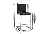 CR-G5115-24-2 Sunset Trading Delta 24" Upholstered Barstools | Two Counter Height Stools | S-Shaped Chrome Cantilever Base | Black Padded Upholstery | Set of 2 | Dining Room, Home Bar, Pub, Kitchen Island Seating